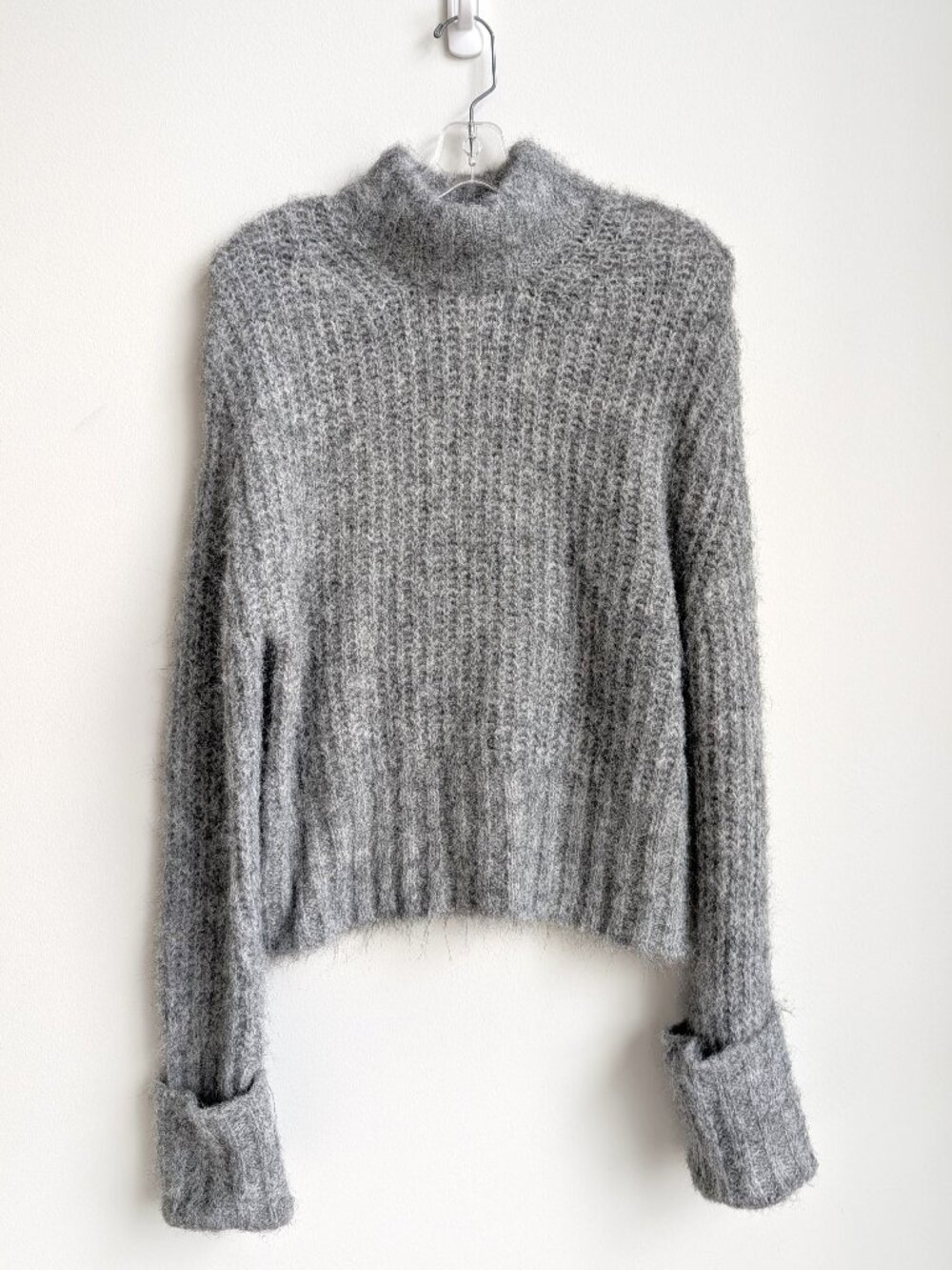 NWT TWIK (Simons) Fuzzy Rib Knit Mock Neck Sweater | Size XS